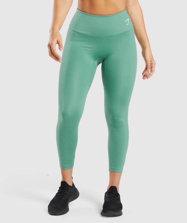 Damske Legíny Gymshark Training 7/8 Tmavo Zelene Zelene | YS0734968